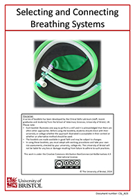 Clinical skills instruction booklet cover page, Selecting  Connecting Breathing Systems 20